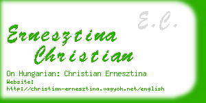 ernesztina christian business card